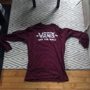 Vans Off the Wall maroon long sleeve shirt